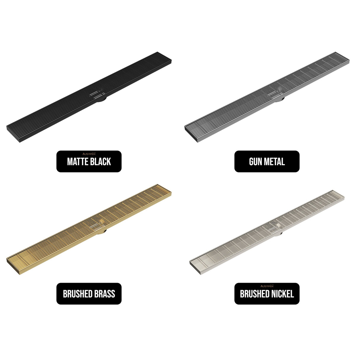 LINSOL EZYFLOW HEELGUARD DN89 LINEAR WASTE 1000MM GUN METAL