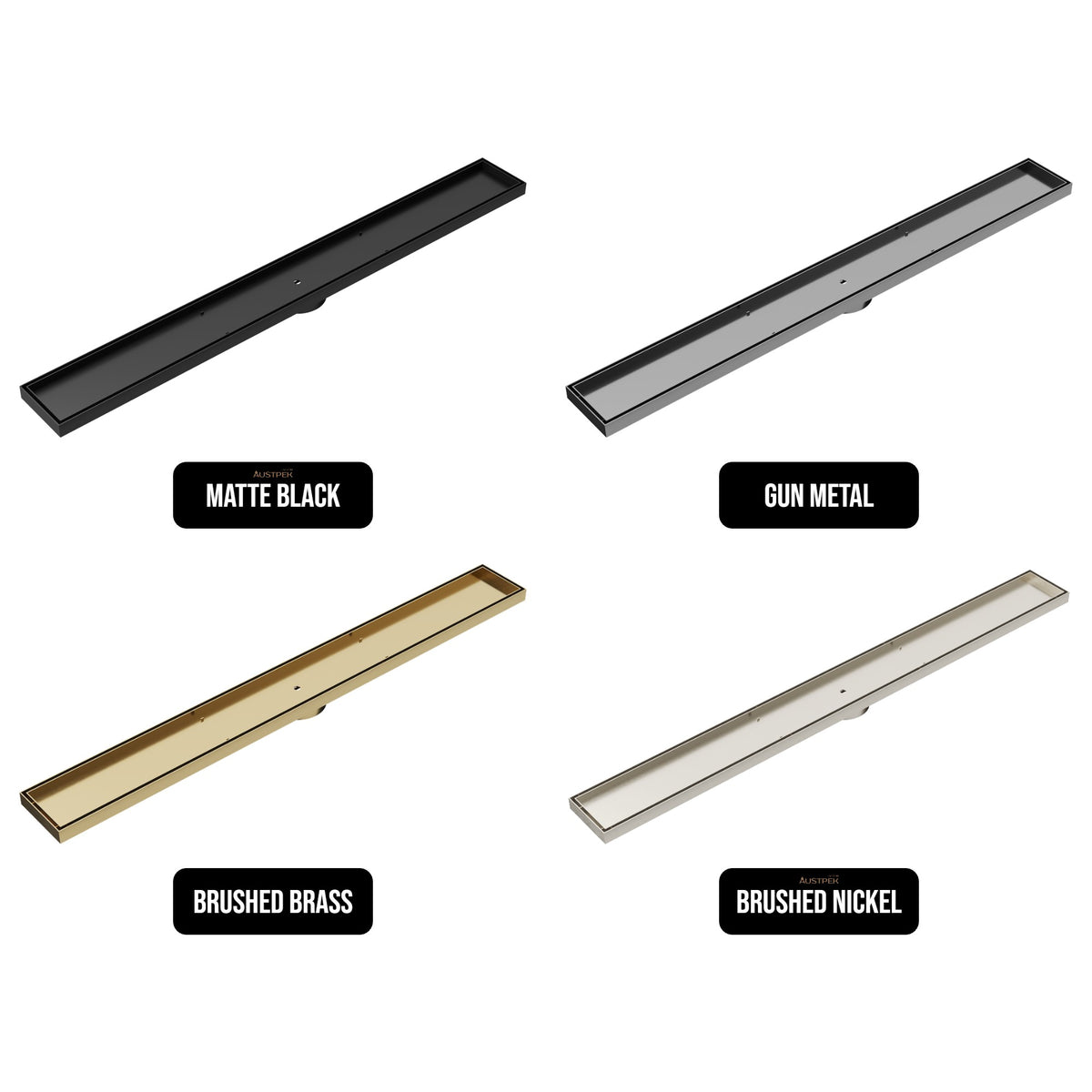 LINSOL EZYFLOW TILE INSERT DN89 LINEAR WASTE 1000MM BRUSHED BRASS
