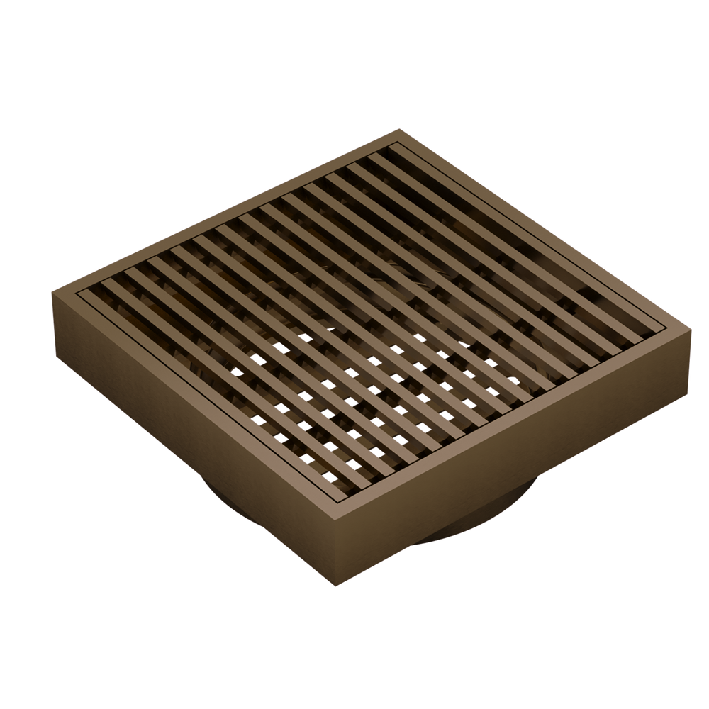 LINSOL EZYFLOW HEELGUARD DN89 SQUARE WASTE 110MM AGED BRONZE