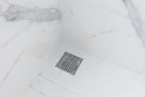 LINSOL EZYFLOW HEELGUARD GRATE BRUSHED STAINLESS 110MM