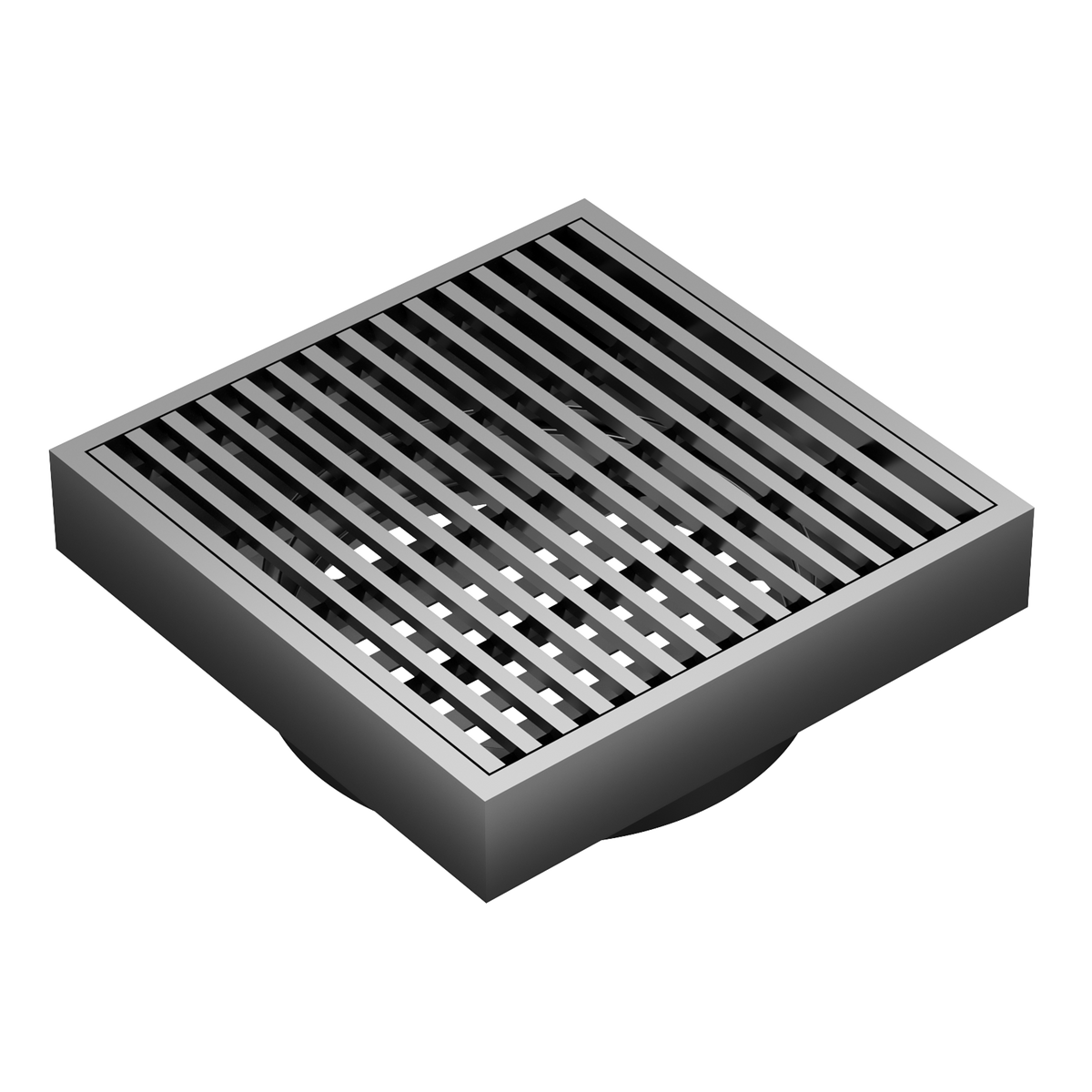 LINSOL EZYFLOW HEELGUARD DN64 SQUARE WASTE 110MM GUN METAL