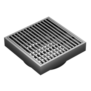 LINSOL EZYFLOW HEELGUARD DN64 SQUARE WASTE 110MM GUN METAL