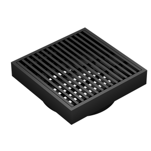 LINSOL EZYFLOW HEELGUARD DN64 SQUARE WASTE 110MM MATTE BLACK