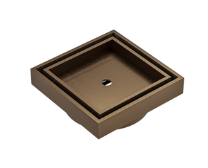 LINSOL EZYFLOW DN89 SQUARE TILE INSERT WASTE 110MM AGED BRONZE
