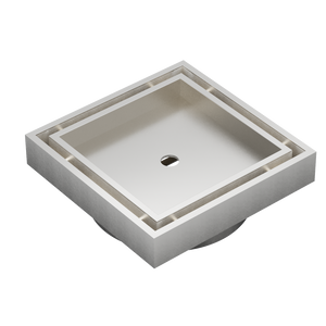 LINSOL EZYFLOW DN64 SQUARE TILE INSERT WASTE 110MM BRUSHED NICKEL
