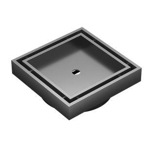 LINSOL EZYFLOW TILE INSERT DN50 SQUARE WASTE 110MM GUN METAL