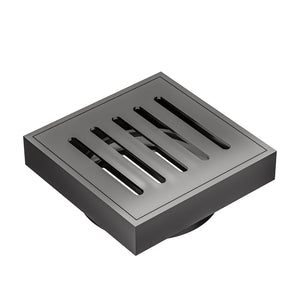 LINSOL EZYFLOW DN89 VERTICAL PRESSED SQUARE WASTE 110MM GUN METAL