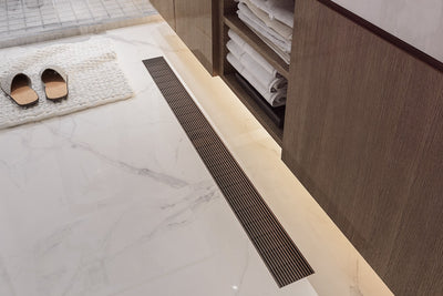 LINSOL EZYFLOW HEELGUARD CHANNEL GRATE GUN METAL 1200MM