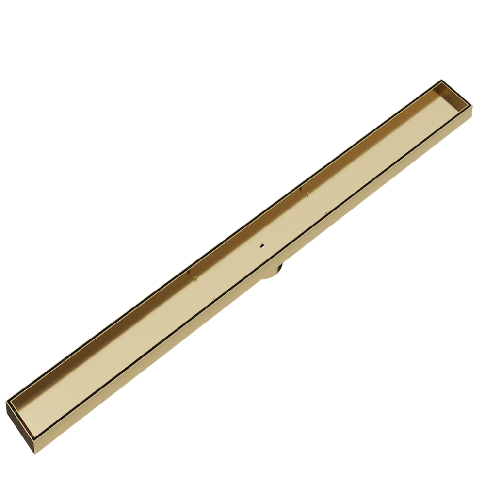 LINSOL EZYFLOW TILE INSERT DN89 LINEAR WASTE 1500MM BRUSHED BRASS