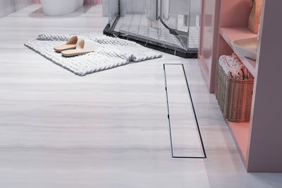 LINSOL EZYFLOW TILE INSERT CHANNEL GRATE BRUSHED STAINLESS 800MM