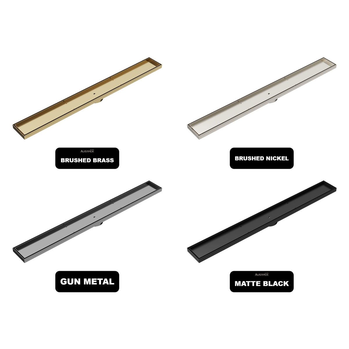 LINSOL EZYFLOW TILE INSERT DN64 LINEAR WASTE 900MM BRUSHED BRASS