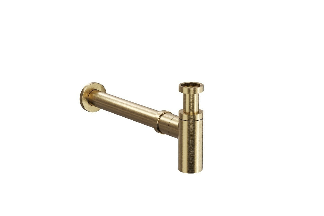 LINSOL EZYFLOW BRASS ROUND BOTTLE TRAP BRUSHED BRASS 32MM