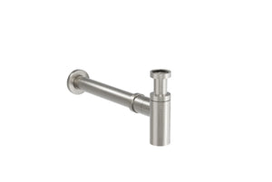 LINSOL EZYFLOW BRASS ROUND BOTTLE TRAP BRUSHED NICKEL 32MM