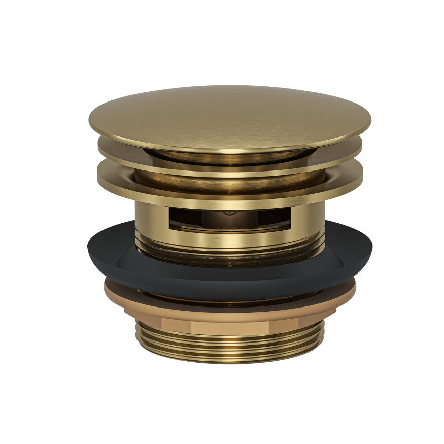 Linsol Ezyflow 40mm Pop-Up Plug & Waste with Overflow Brushed Brass