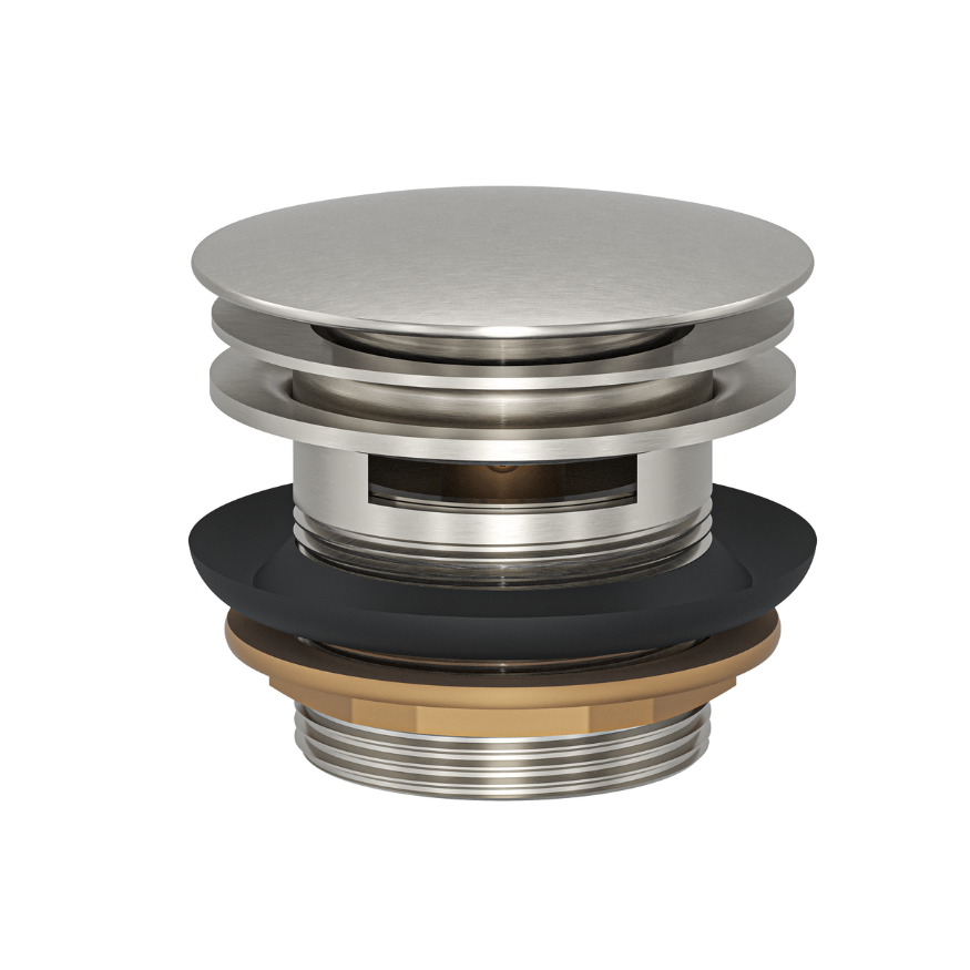 Linsol Ezyflow 40mm Pop-Up Plug & Waste with Overflow Brushed Nickel