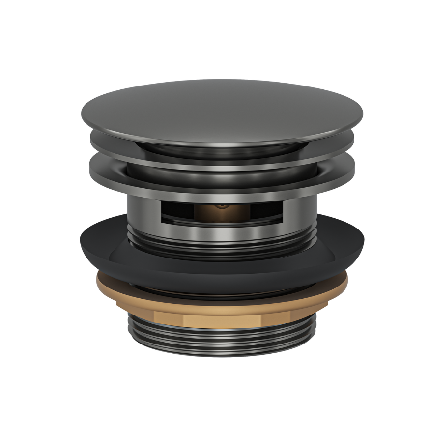 Linsol Ezyflow 40mm Pop-Up Plug & Waste with Overflow Gun Metal