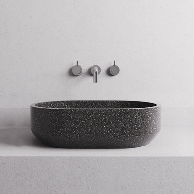 MADU EDEN ABOVE COUNTER BASIN TERRAZO STONE BLACK 450MM