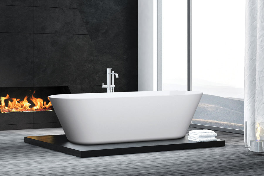 DECINA ELINEA FREESTANDING BATH GLOSS WHITE (AVAILABLE IN 1500MM AND 1790MM)