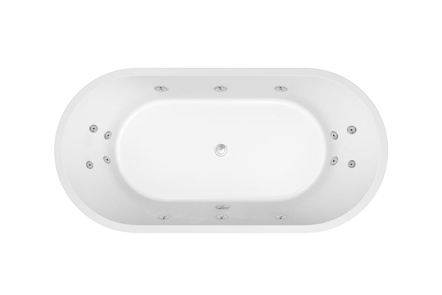 DECINA ELISI FREESTANDING SPA BATH GLOSS WHITE 1700MM WITH 12-JETS
