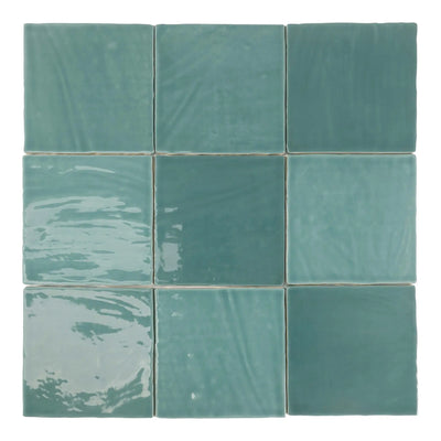 ELITE IMPORTERS TABARCA TURQUESA GLOSS 150X150MM SQUARE TILE (PER BOX)