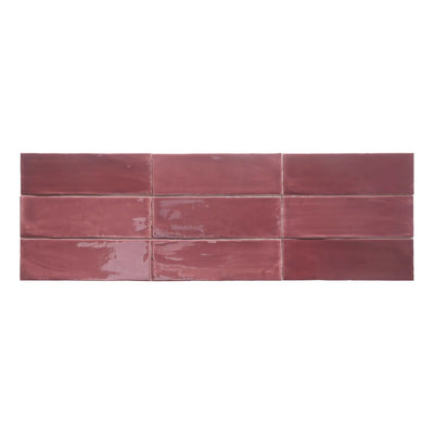 ELITE IMPORTERS TABARCA GRANATE GLOSS 75X230MM RECTANGLE TILE (PER BOX)