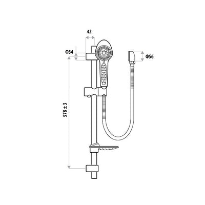 LINKWARE ELLE COBRA RAIL SHOWER CHROME