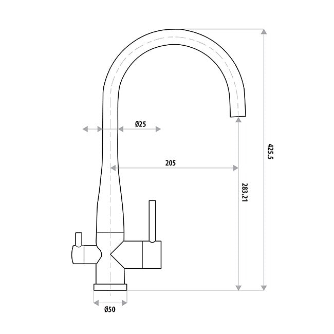 LINKWARE ELLE LEAD FREE FILTER SINK MIXER 425MM STAINLESS STEEL