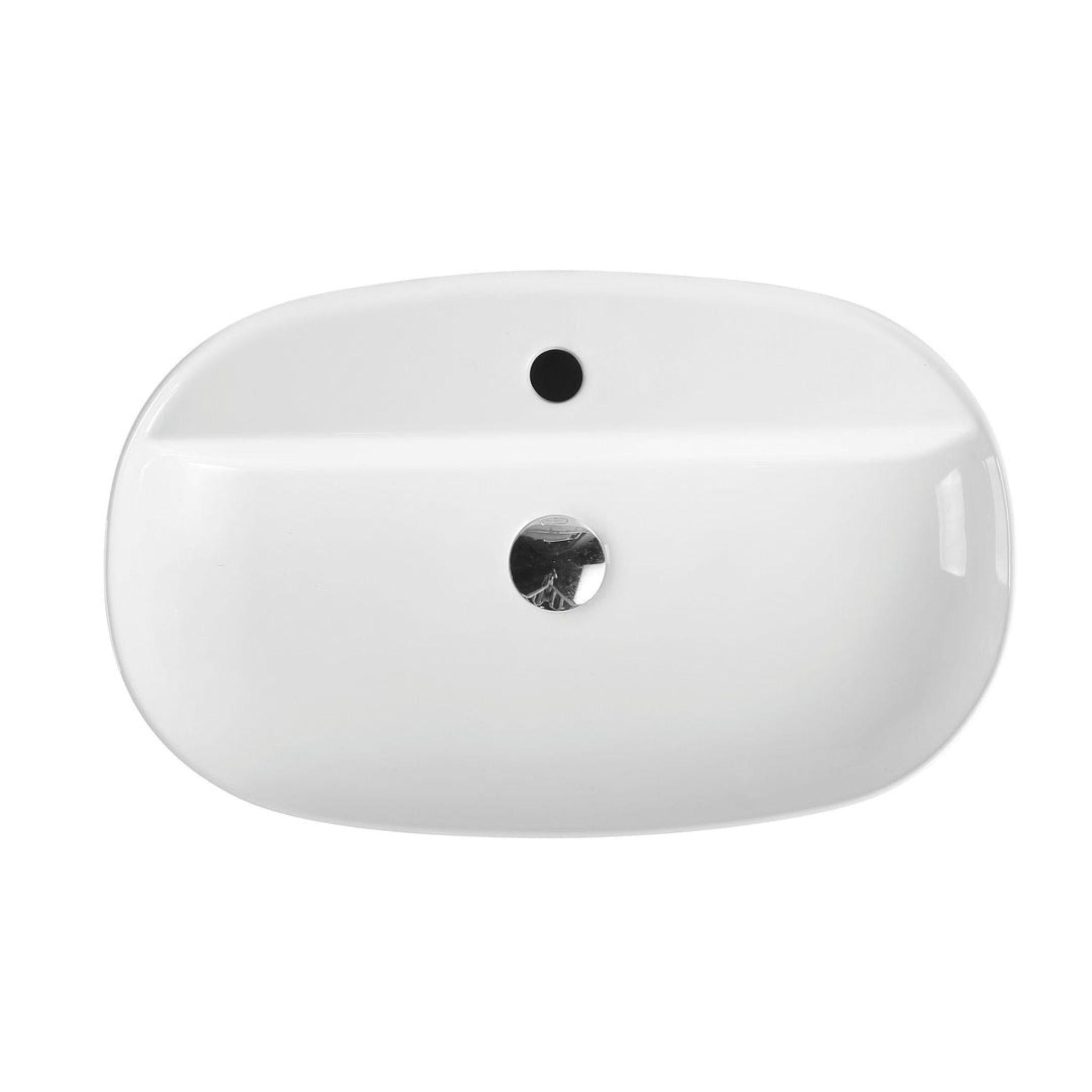 MERCIO EVEA OVAL ABOVE COUNTER BASIN GLOSS WHITE 605MM