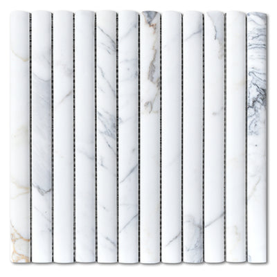 EVERSTONE 3D FLUTE CALACATTA HONED 300X300MM SQUARE MOSAIC TILE (PER BOX)