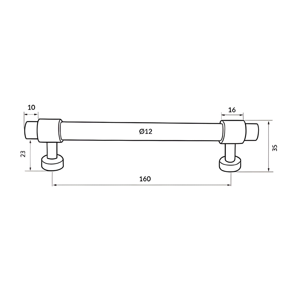 TURNER HASTINGS FANETTA CABINET HANDLE BRUSHED BRASS (MULTIPLE SIZES AVAILABLE)