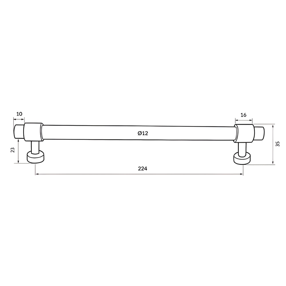 TURNER HASTINGS FANETTA CABINET HANDLE BRUSHED BRASS (MULTIPLE SIZES AVAILABLE)
