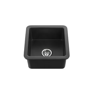 VITO NADIA SINGLE BOWL INSET AND UNDERMOUNT FIRECLAY KITCHEN SINK MATTE BLACK 457MM