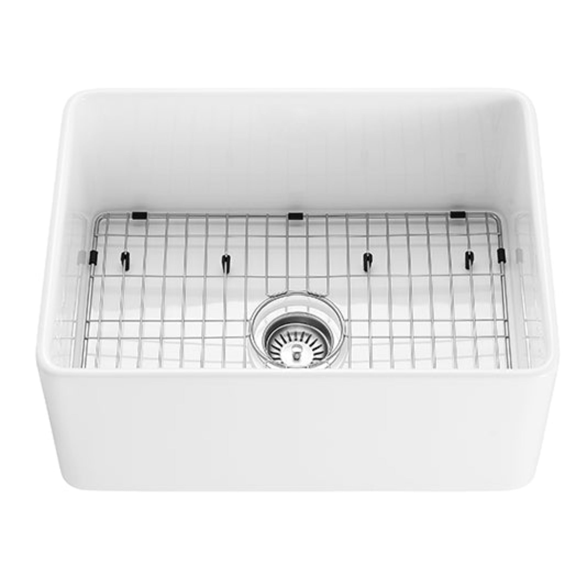 CETO CHELSEA SINGLE BOWL FIRECLAY KITCHEN SINK GLOSS WHITE 660MM