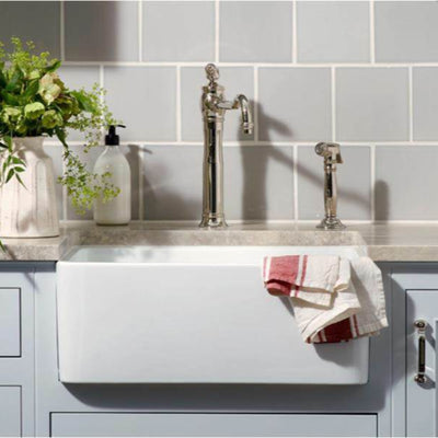 CETO CHELSEA SINGLE BOWL FIRECLAY KITCHEN SINK GLOSS WHITE 660MM