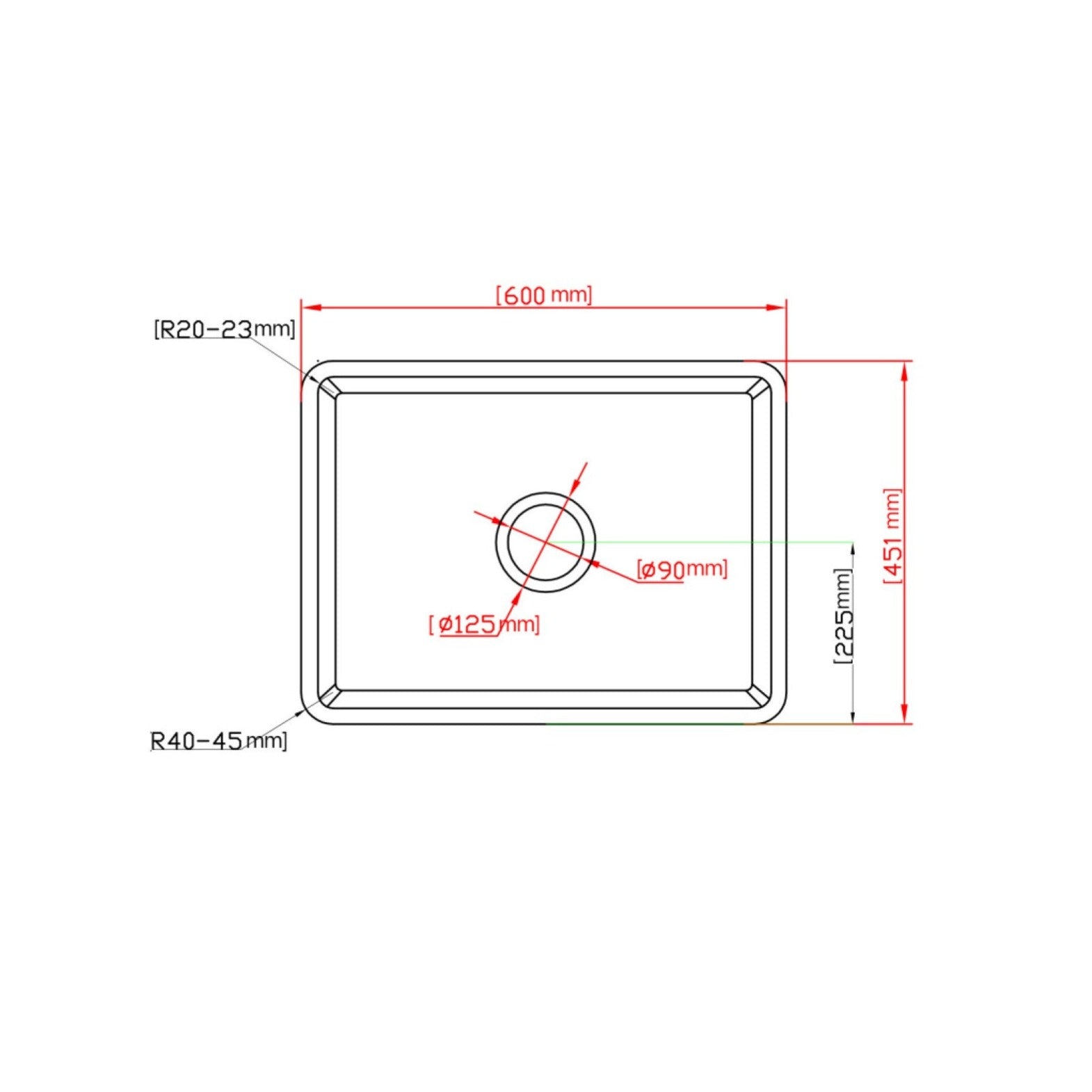 CETO CHELSEA SINGLE BOWL FIRECLAY KITCHEN SINK MATTE BLACK 660MM