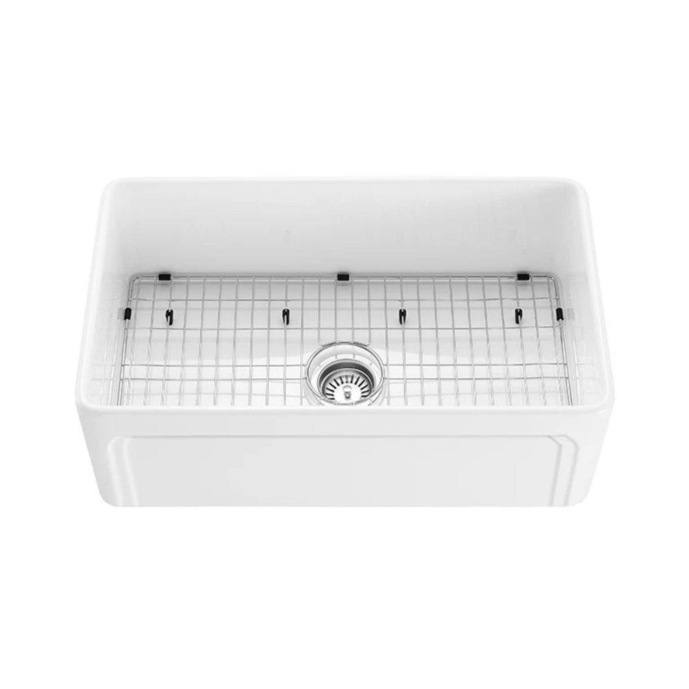 CETO KENSINGTON SINGLE BOWL FIRECLAY KITCHEN SINK GLOSS WHITE 758MM