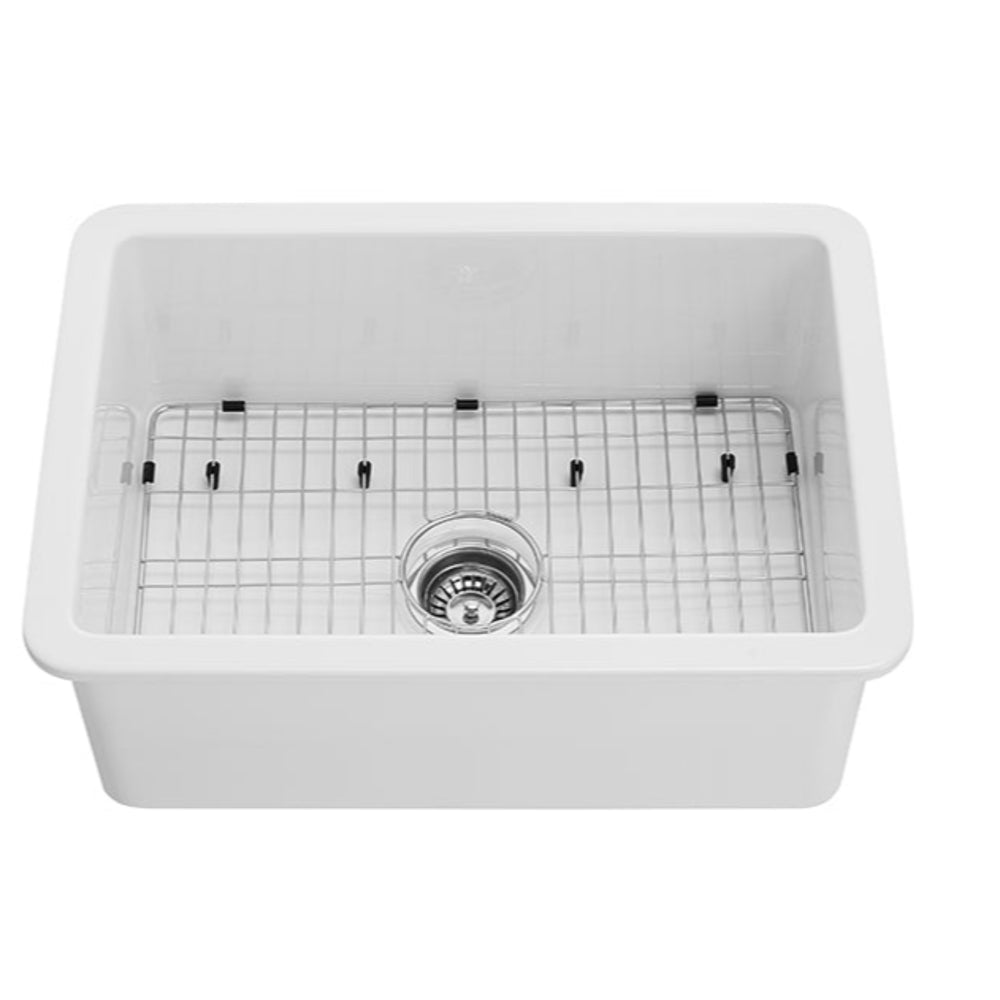 CETO CAMDEN SINGLE BOWL FIRECLAY KITCHEN SINK GLOSS WHITE 810MM