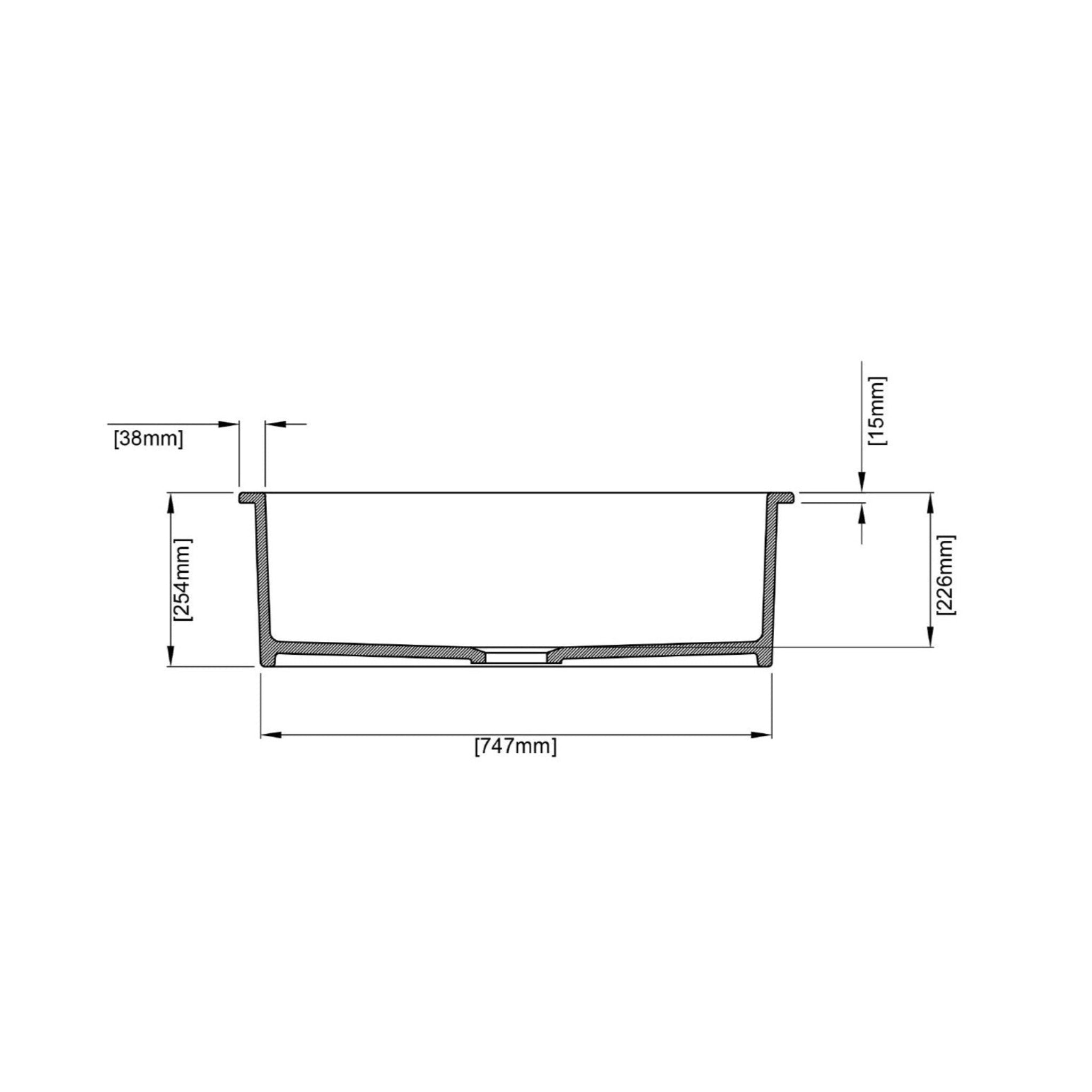 CETO CAMDEN SINGLE BOWL FIRECLAY KITCHEN SINK GLOSS WHITE 810MM