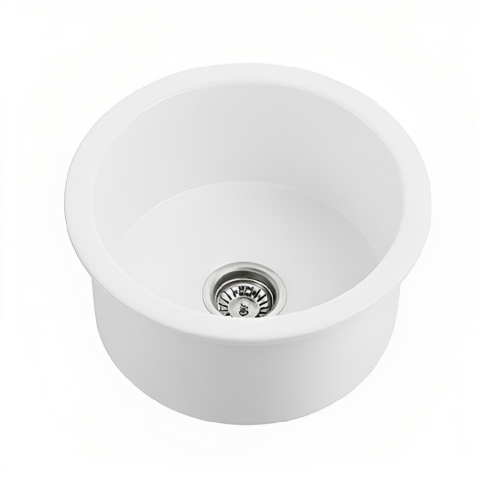 CETO CAMDEN SINGLE BOWL FIRECLAY KITCHEN SINK GLOSS WHITE 470MM