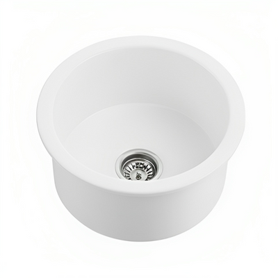 CETO CAMDEN SINGLE BOWL FIRECLAY KITCHEN SINK GLOSS WHITE 470MM