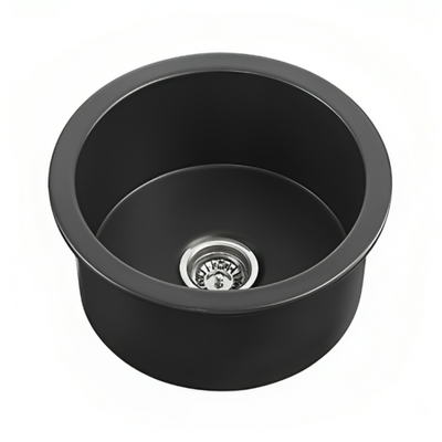 CETO CAMDEN SINGLE BOWL FIRECLAY KITCHEN SINK MATTE BLACK 470MM