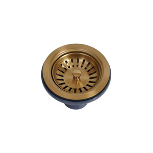 POSEIDON KITCHEN SINK STAINLESS STEEL BASKET WASTE BRUSHED GOLD