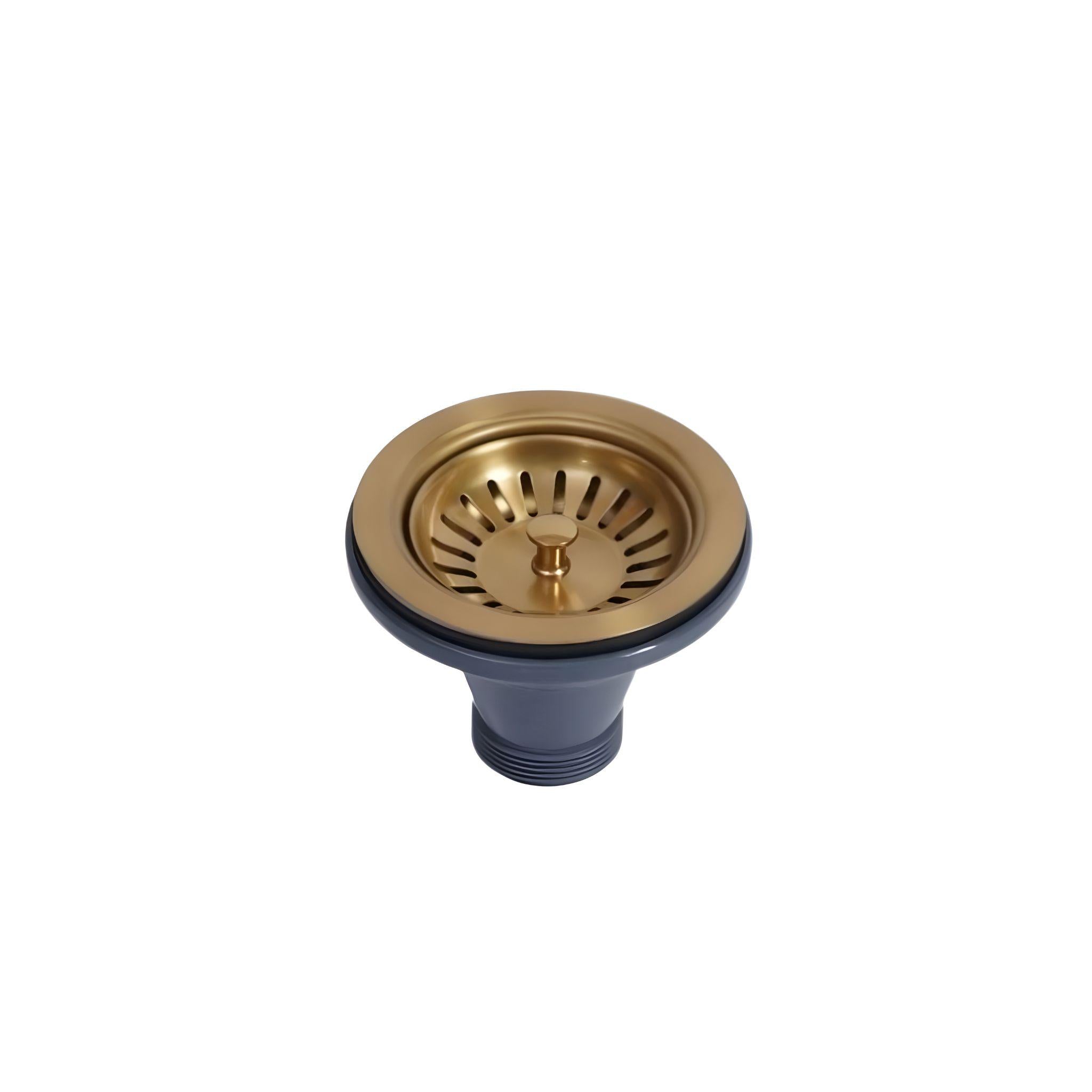 POSEIDON KITCHEN SINK STAINLESS STEEL BASKET WASTE BRUSHED GOLD