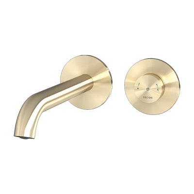 FELTON LINEA DIGITAL WALL MOUNTED BASIN / BATH MIXER BRUSHED GOLD