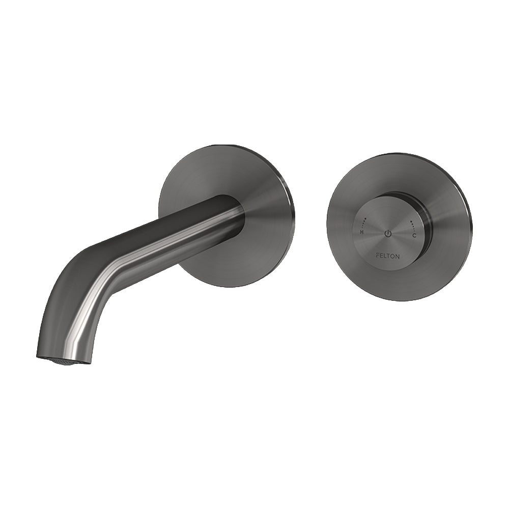 FELTON LINEA DIGITAL WALL MOUNTED BASIN / BATH MIXER BRUSHED GUNMETAL