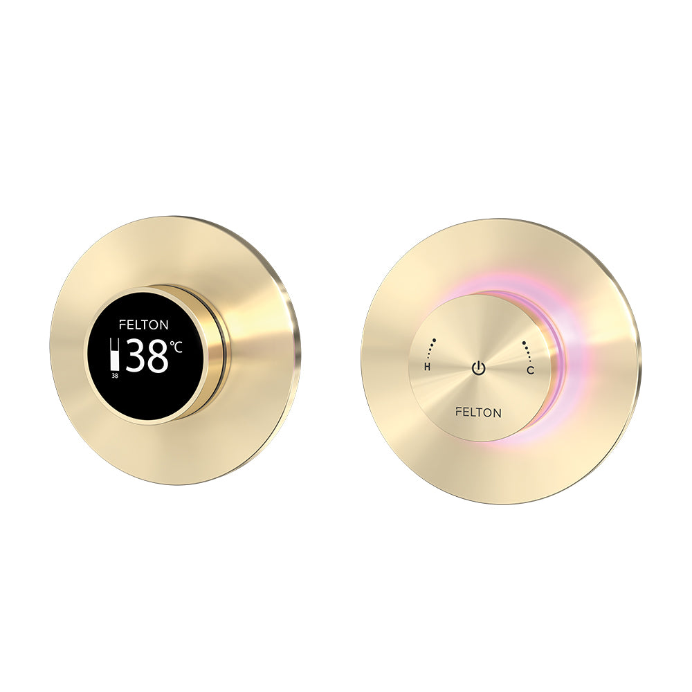 FELTON LINEA LEAD FREE THERMOSTATIC DIGITAL SHOWER MIXER BRUSHED GOLD