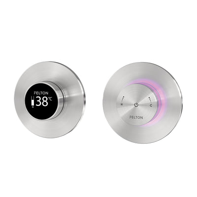 FELTON LINEA LEAD FREE THERMOSTATIC DIGITAL SHOWER MIXER BRUSHED STAINLESS FINISH