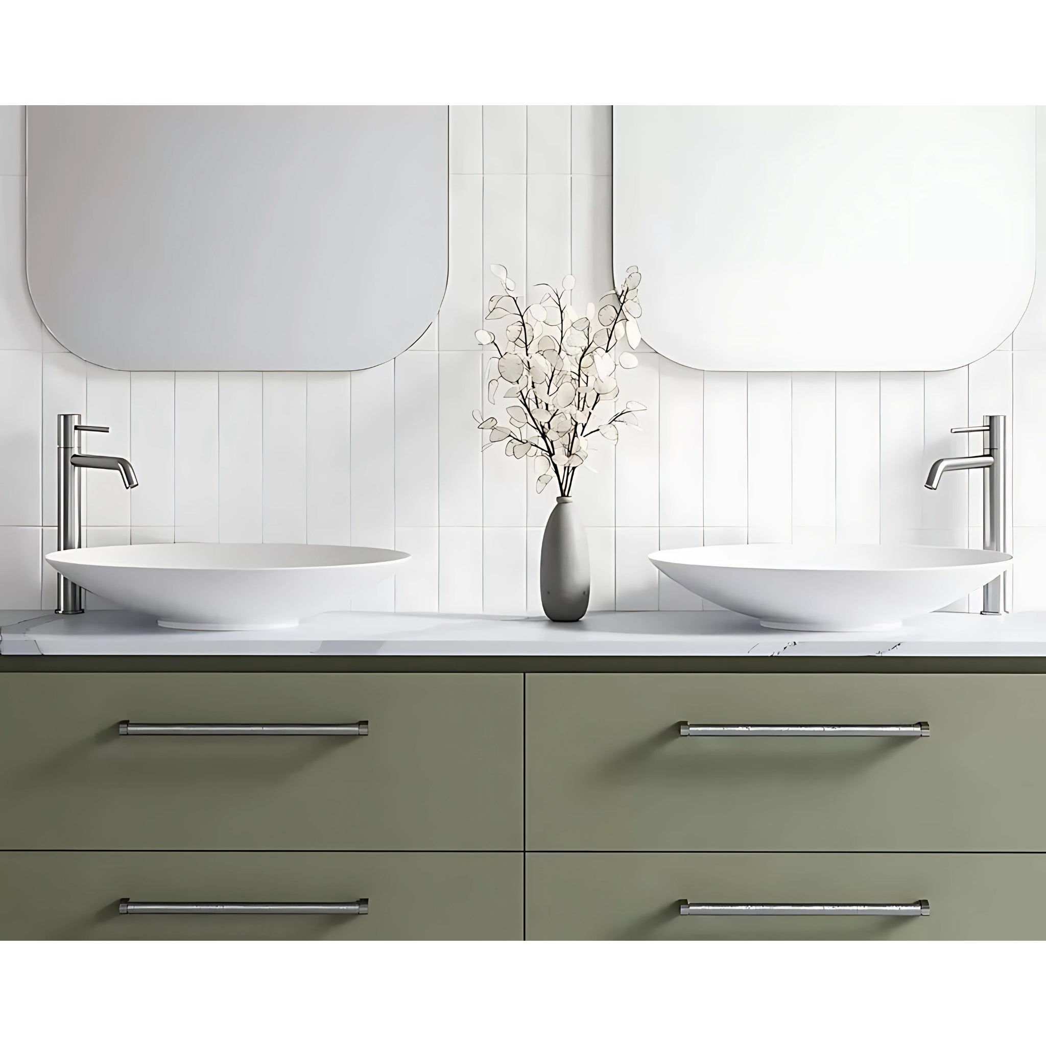 TIMBERLINE FEATHER ABOVE COUNTER BASIN MATTE WHITE 500MM