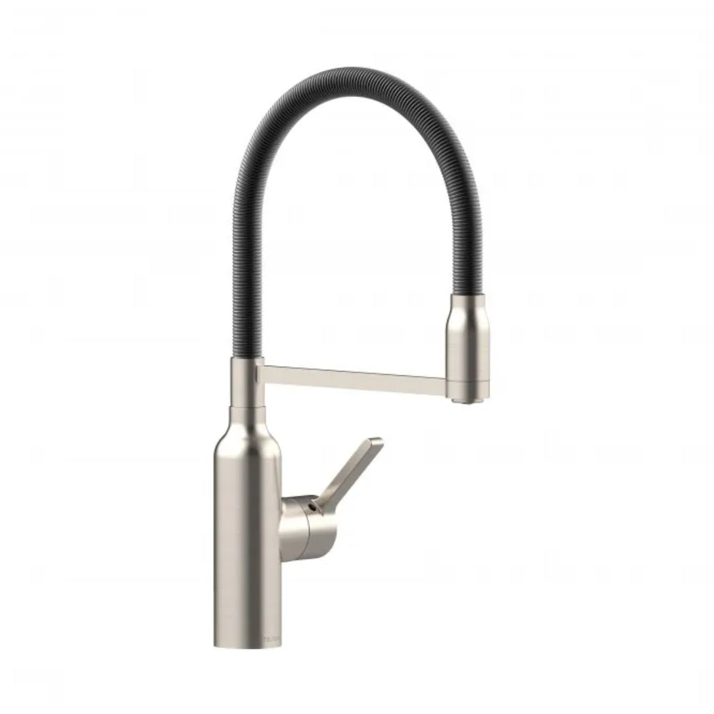 FELTON BEX LEAD FREE ALL PRESSURE PULL DOWN SINK MIXER 414MM BRUSHED STAINLESS AND BLACK