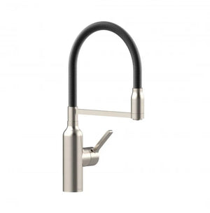 FELTON BEX LEAD FREE ALL PRESSURE PULL DOWN SINK MIXER 414MM BRUSHED STAINLESS AND BLACK